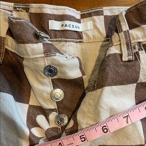 PacSun Tan and Cream Checkered jeans